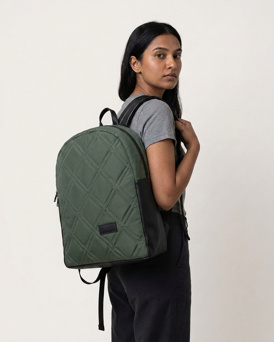 Apex Olive Puffer Backpack