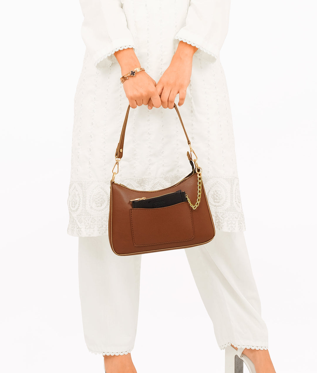 Brown hobo evening bag