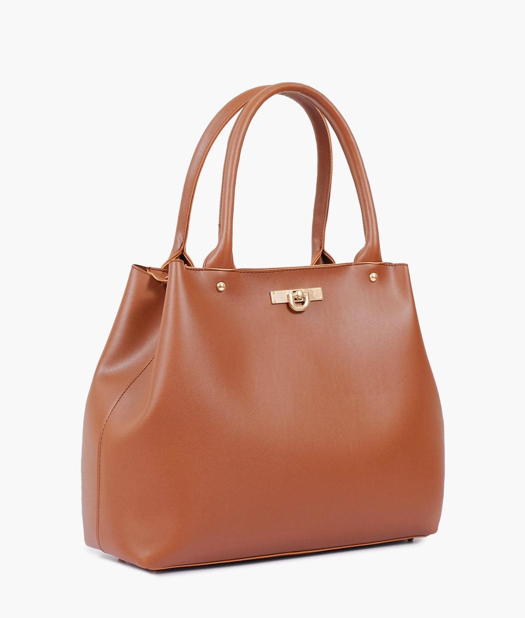 Brown zipper tote bag