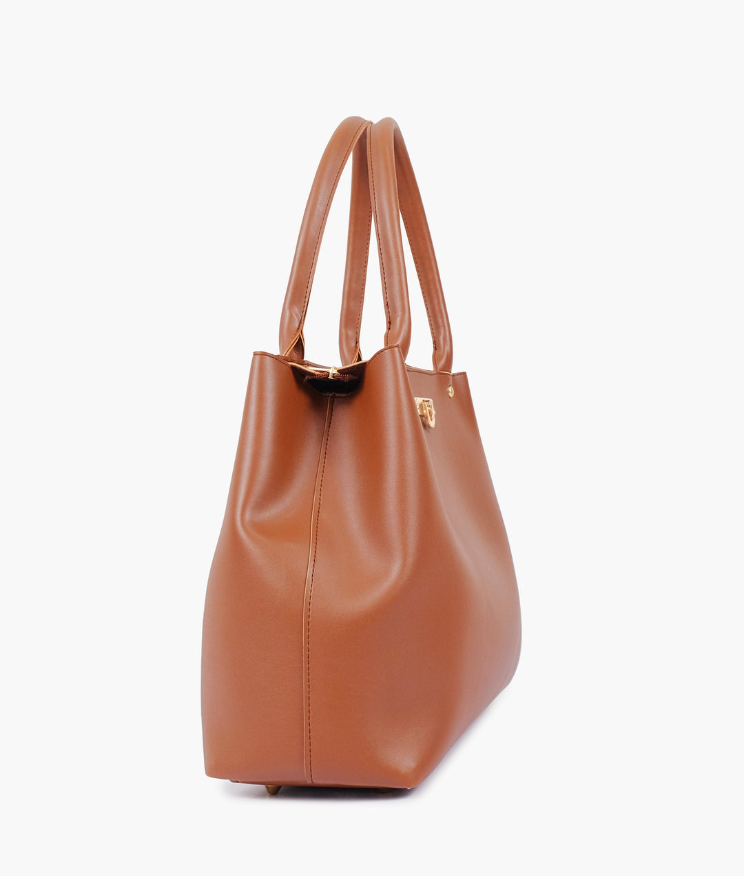 Brown zipper tote bag