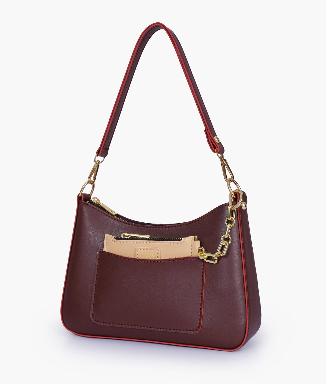 Burgundy hobo evening bag