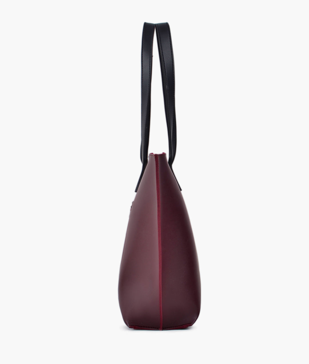 Burgundy long handle tote bag