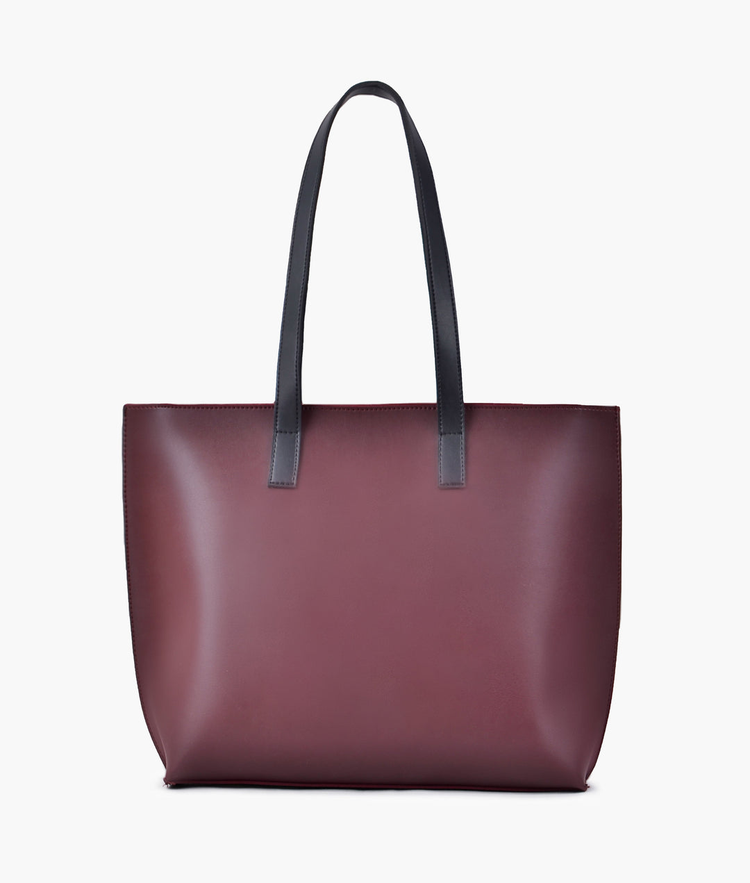 Burgundy long handle tote bag