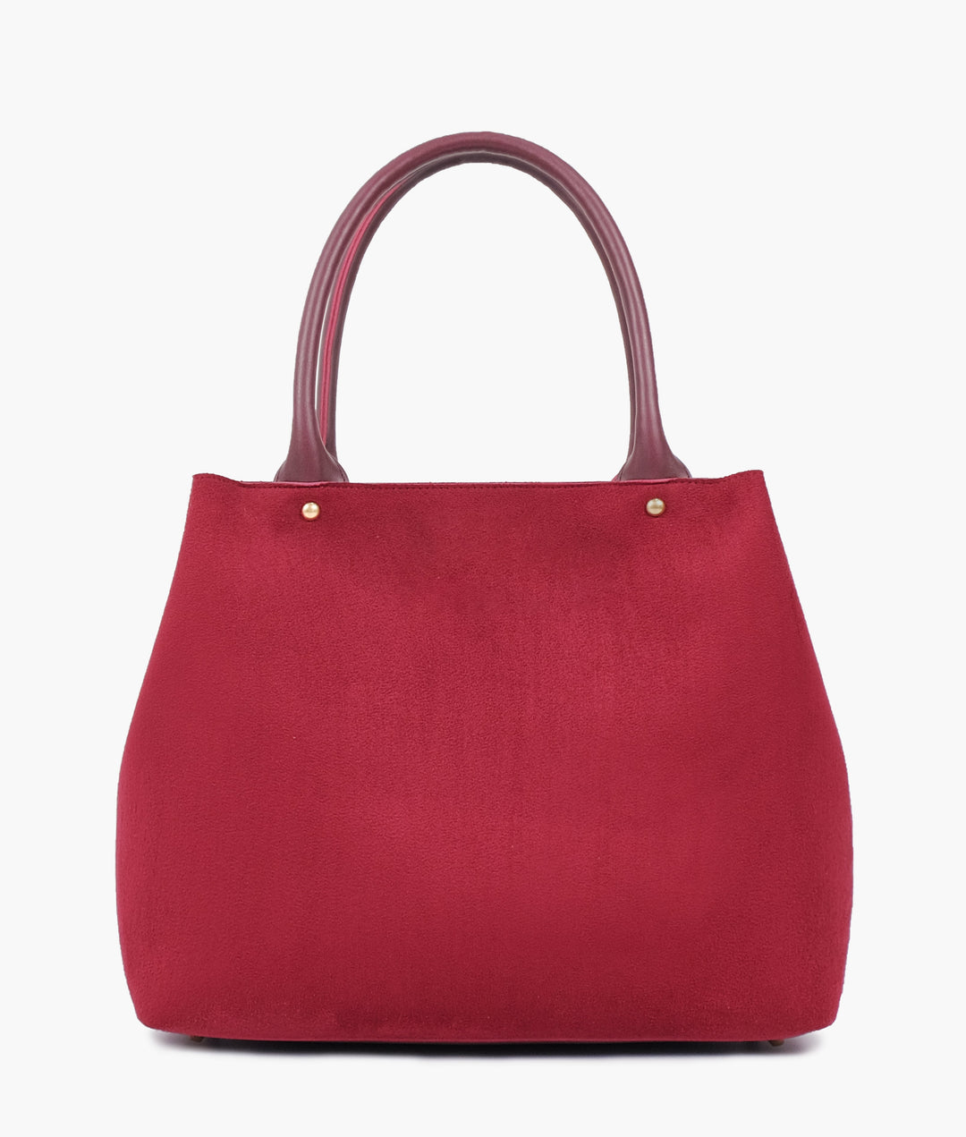 Burgundy suede zipper tote bag