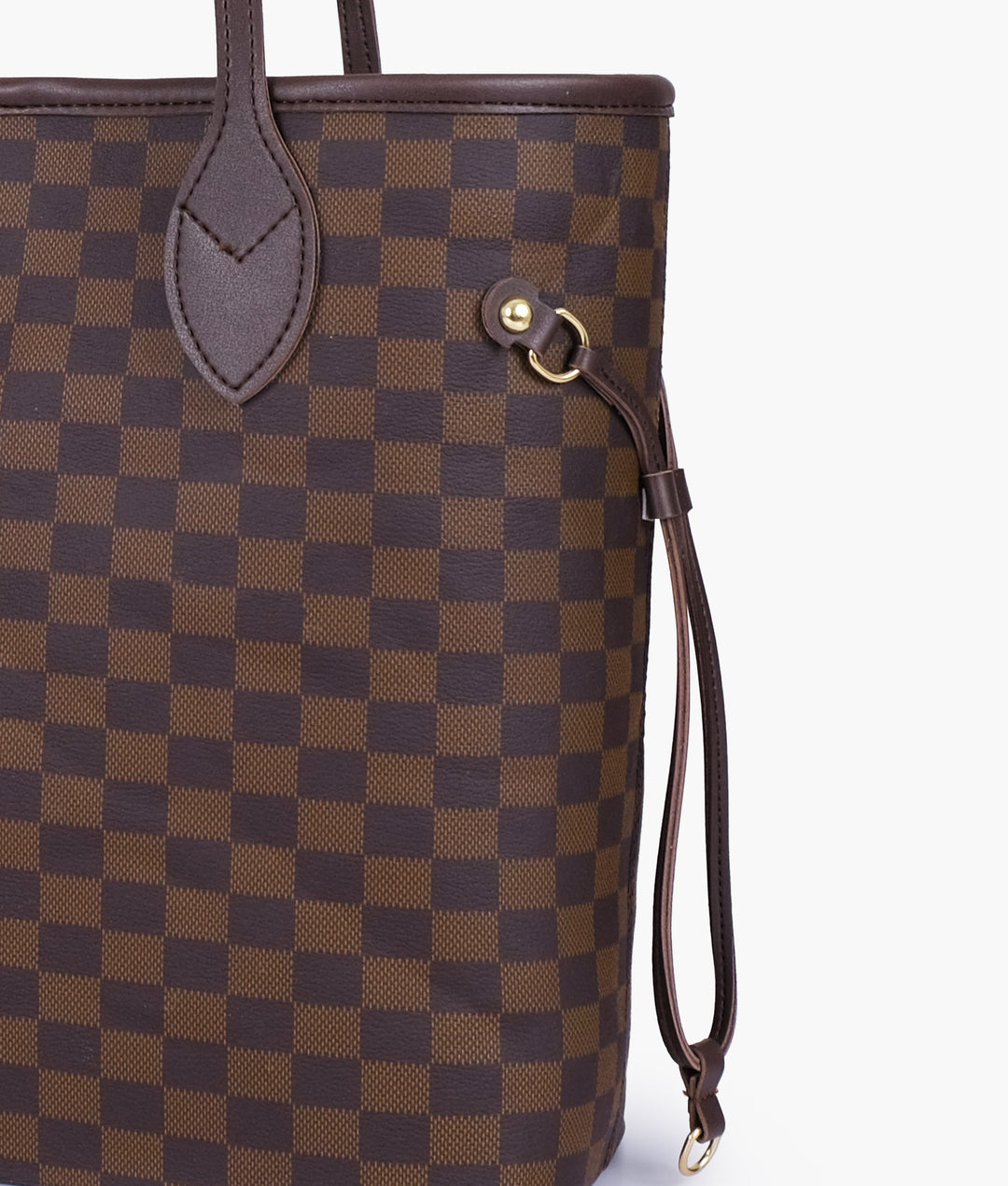 Dark brown checkered neverfull tote bag