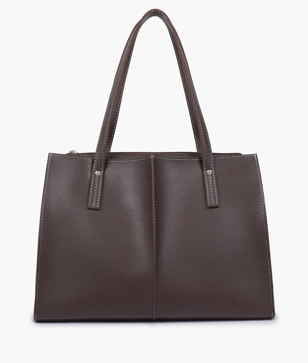 Dark brown work tote bag