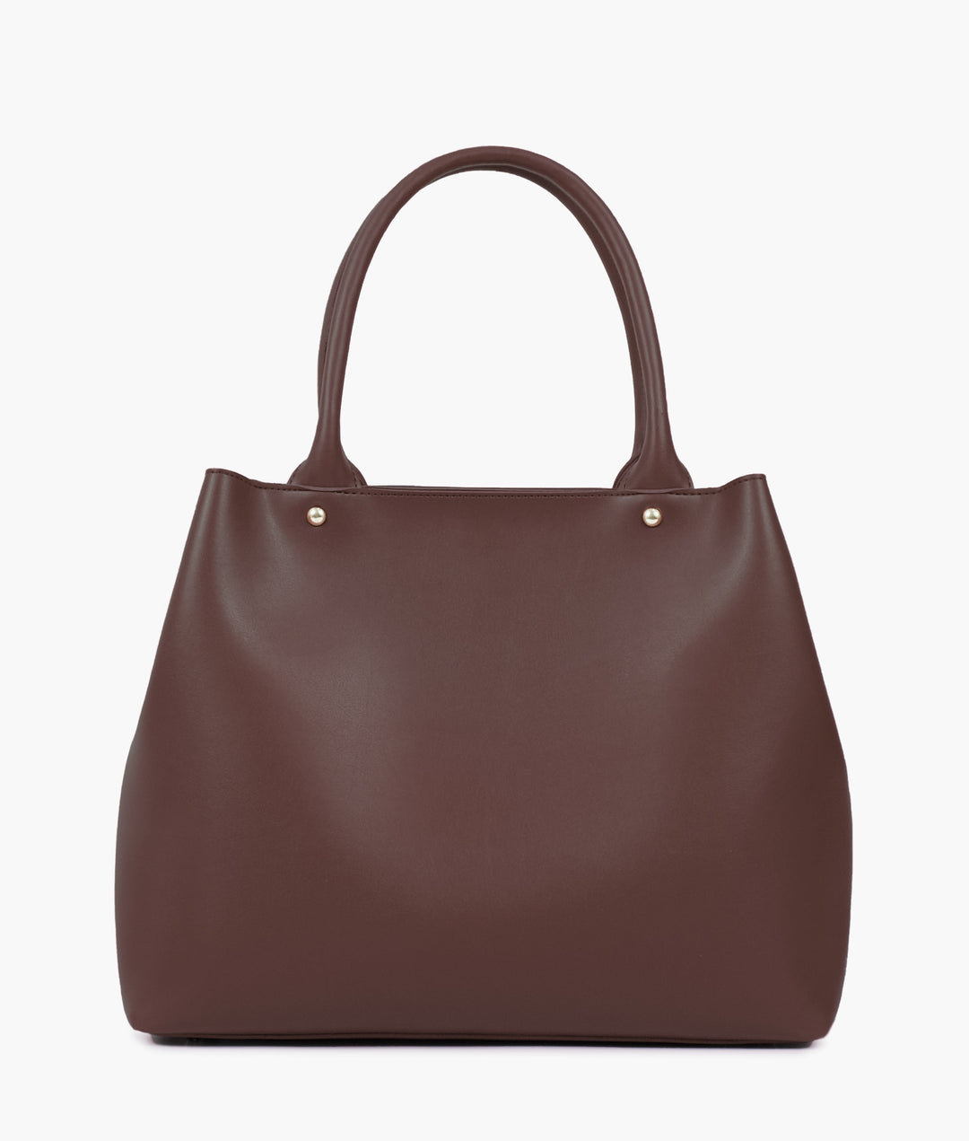 Dark brown zipper tote bag