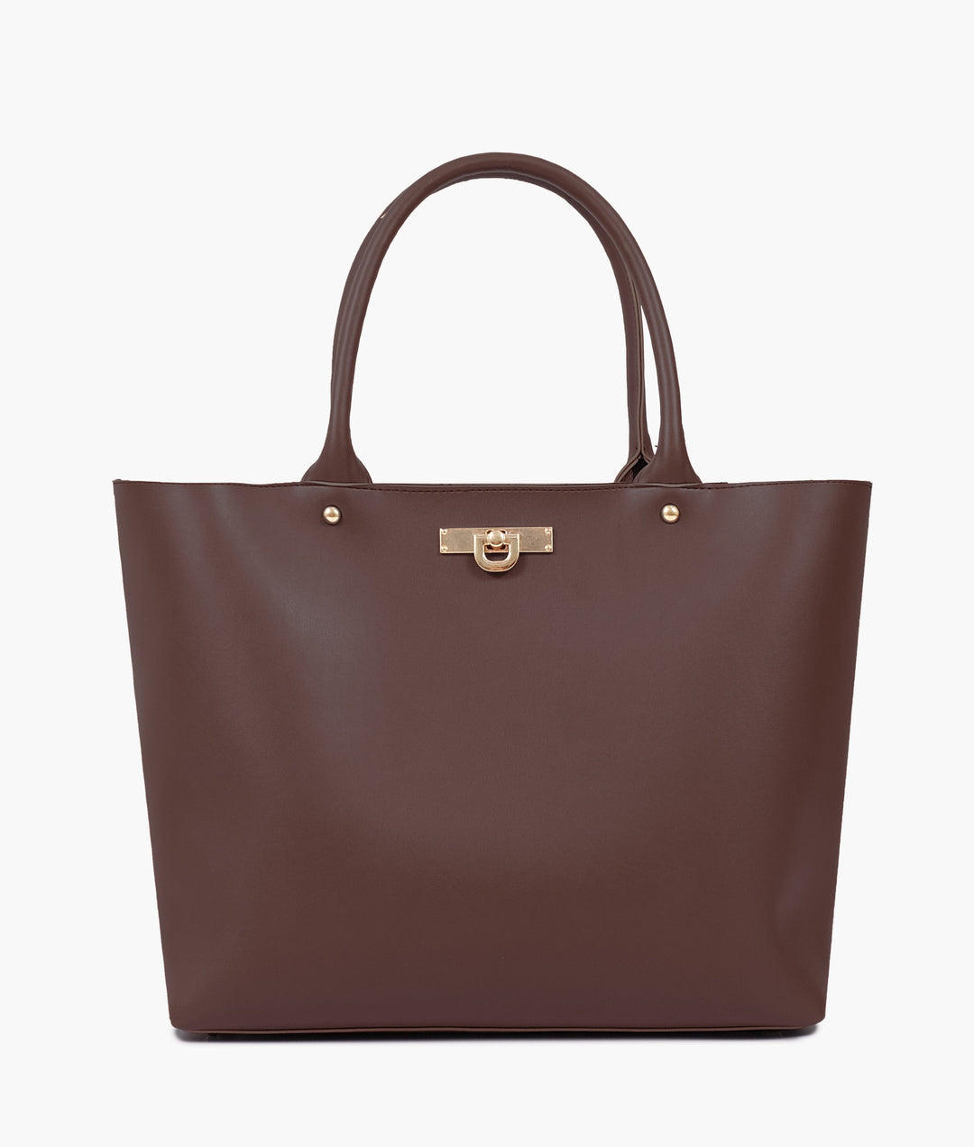 Dark brown zipper tote bag