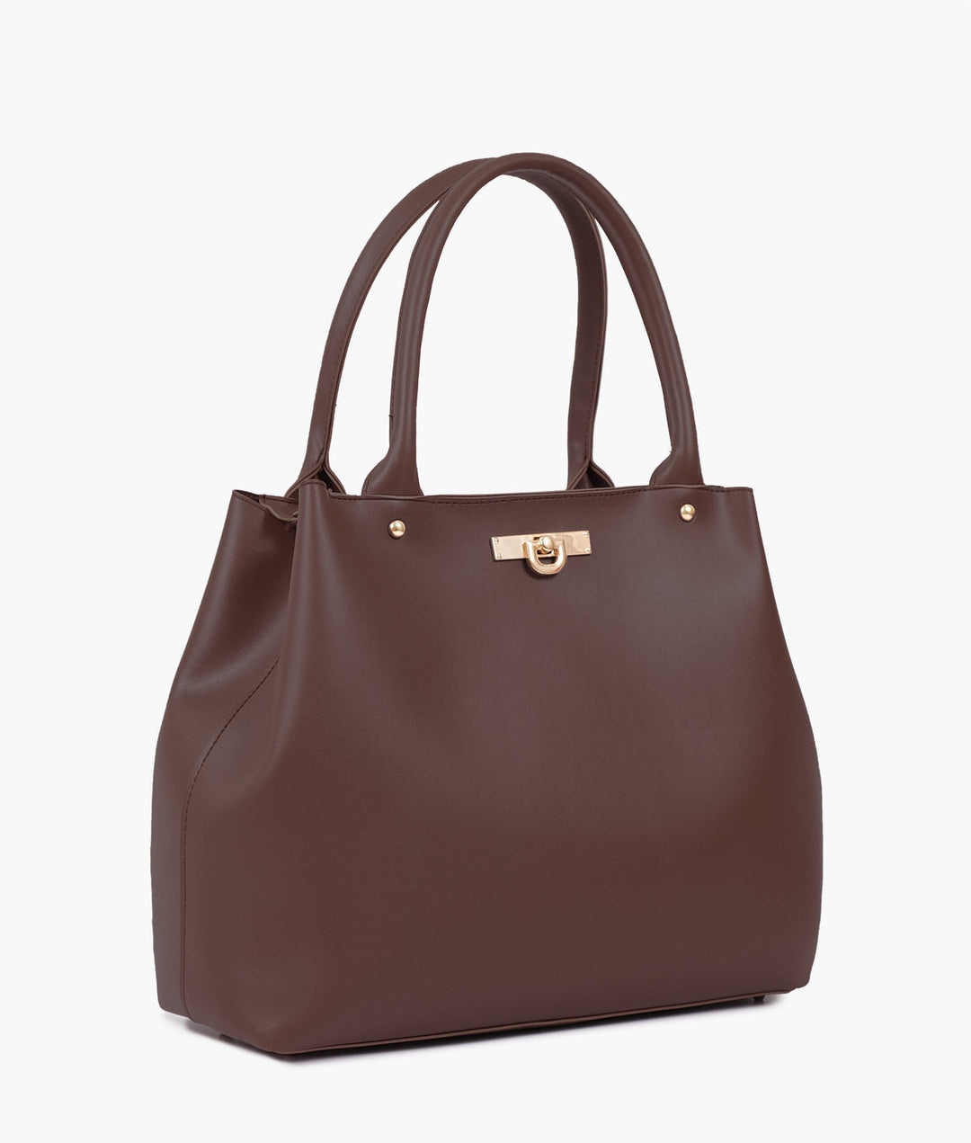 Dark brown zipper tote bag