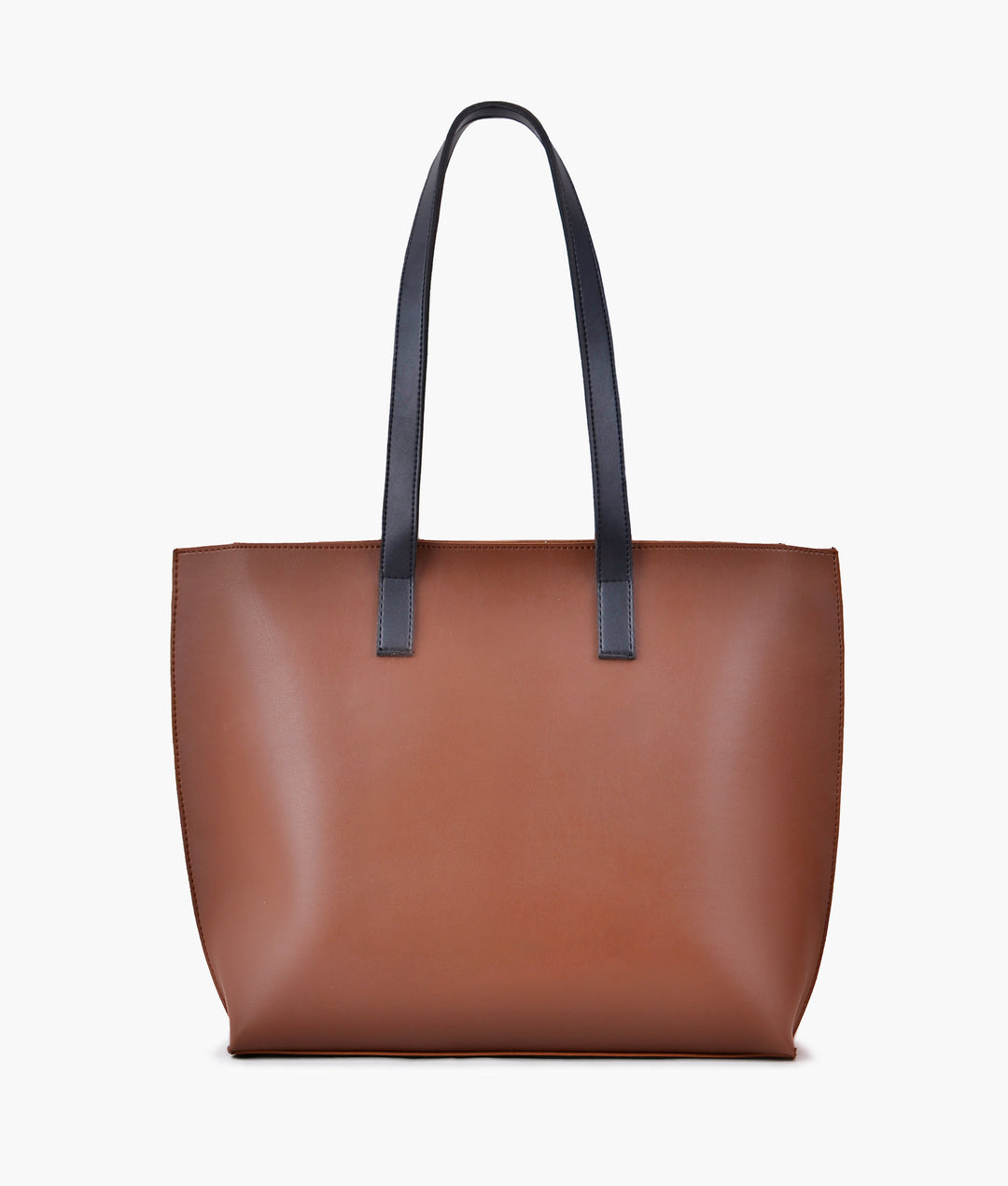 Horse brown with black long handle tote bag