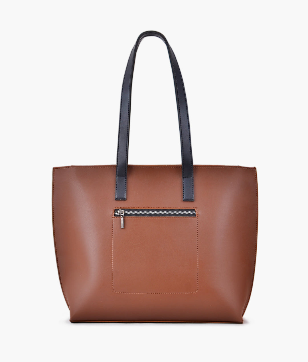 Horse brown with black long handle tote bag