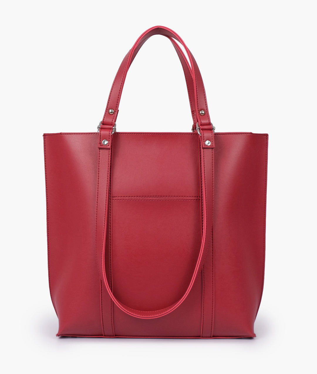 Maroon double-handle tote bag