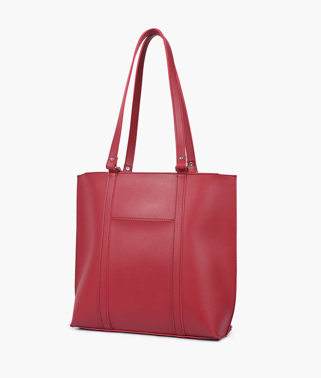 Maroon double-handle tote bag