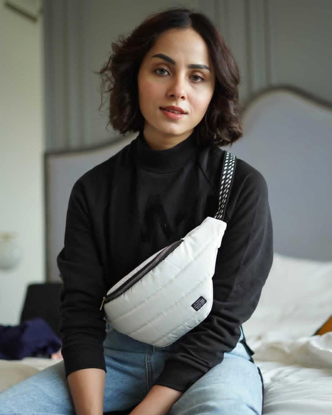 White Celeron Fannypack side view