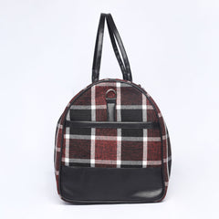 Red Tartan Check Duffle Bag